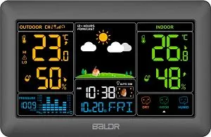 Метеостанция BALDR B0388WST2H2PR-V4, черная, изображение 1