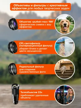 Набор объективов для смартфона Levenhuk Kelvin SLS10, изображение 10