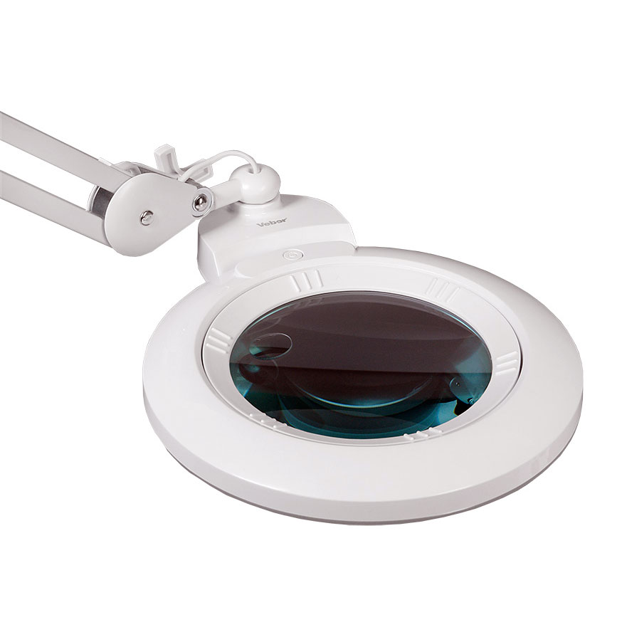 Лупа-лампа на струбцине Veber LED Bi-color, со сменными линзами и подсветкой (8608D)